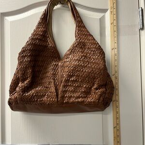 Sondra Roberts Tan Woven Hobo Bag